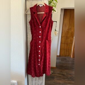 Rihoas red polka dot dress